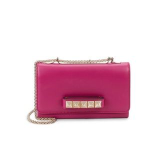 Valentino leather rockstud clutch crossbody bag